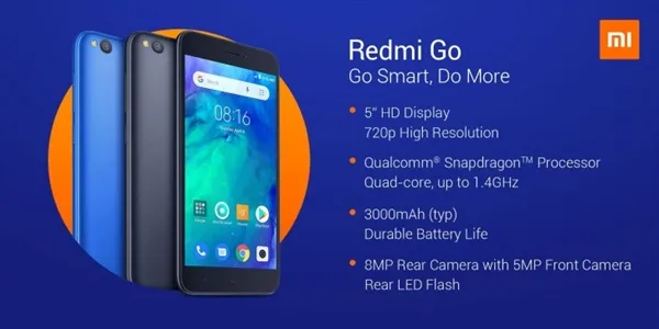 红米Redmi Go正式亮相海外：搭载Andr