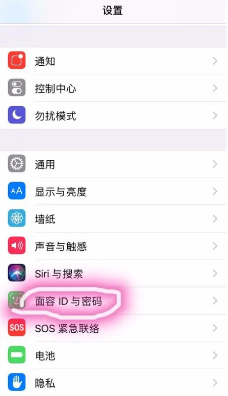 在iPhone xr中设置人脸识别的步骤