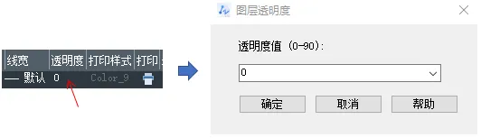 CAD图层与对象的透明度