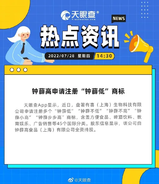 钟薛高申请注册钟薛低商标是怎么回