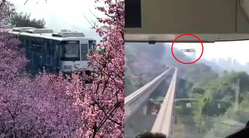 重庆开往春天的轻轨撞上无人机什么