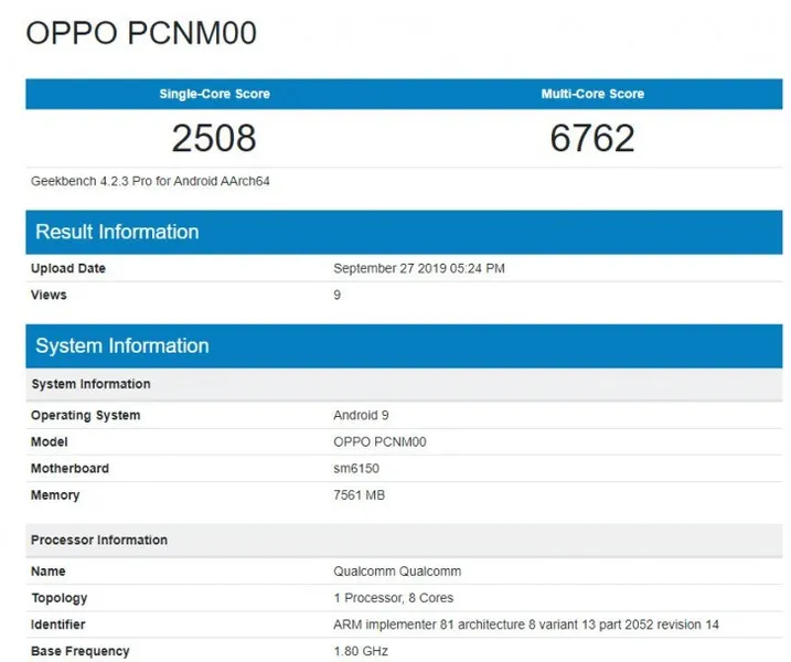 OPPO K5跑分亮相Geekbench：确认搭载