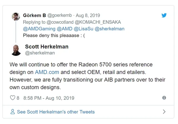 AMD否认RX 5700系列显卡退市停产：与