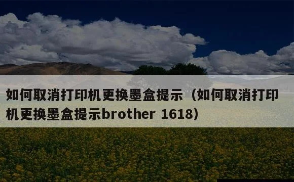 如何取消打印机更换墨盒提示brothe