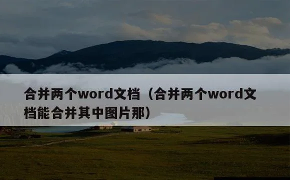 合并两个word文档能合并其中那 | 合并两个word文档