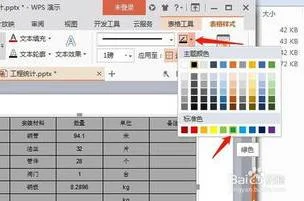 wps中PPT如何设置表格实线实线灰色