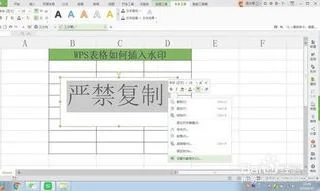 wps表格里面如何设置水印
