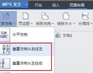 wps中如何纵向打字