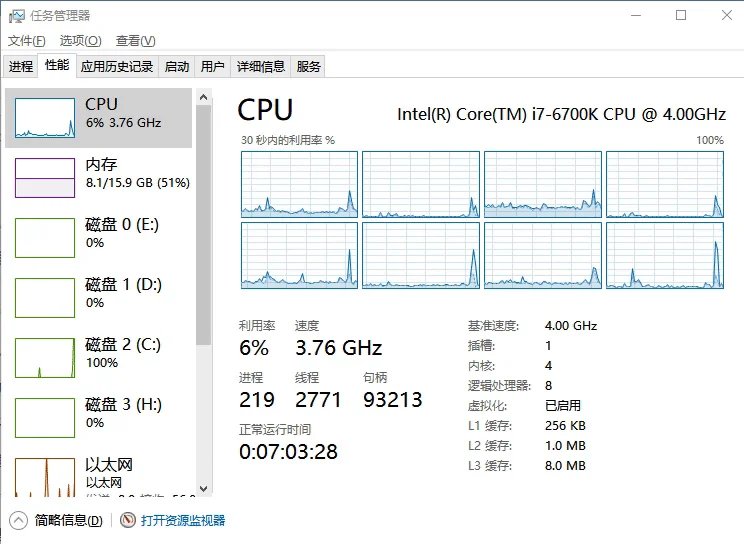 手动调整Win10任务管理器刷新速度 