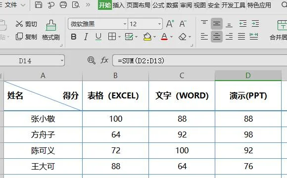 wps中如何用快捷键求和