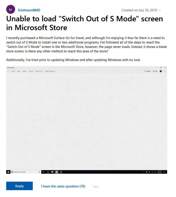 微软确认win10暂时无法退出S Mode：正在调查中