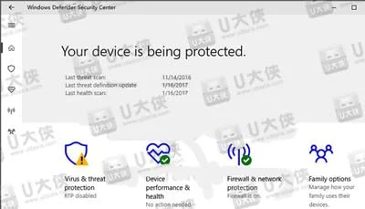 Win10系统Windows Defender无法正