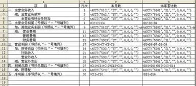 损益表,公式,金蝶,版中