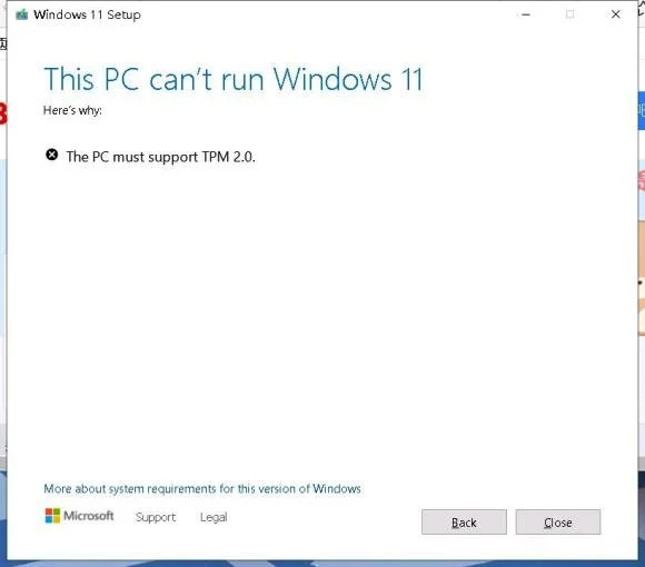 windows11预览版提示“The PC must