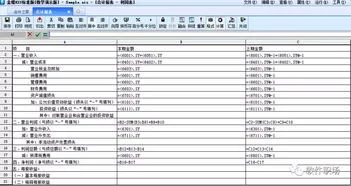 金蝶报表账务公式