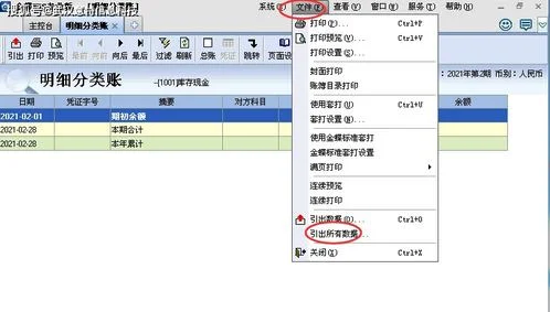 金蝶专业版明细账怎样全部引出