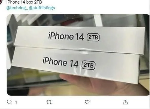 iPhone 14包装盒谍照曝光：2TB版本稳了！