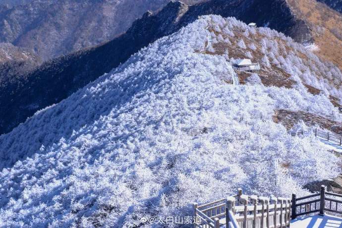 秦岭太白山雪后雾凇美景画面曝光 网友唯美似童话世界