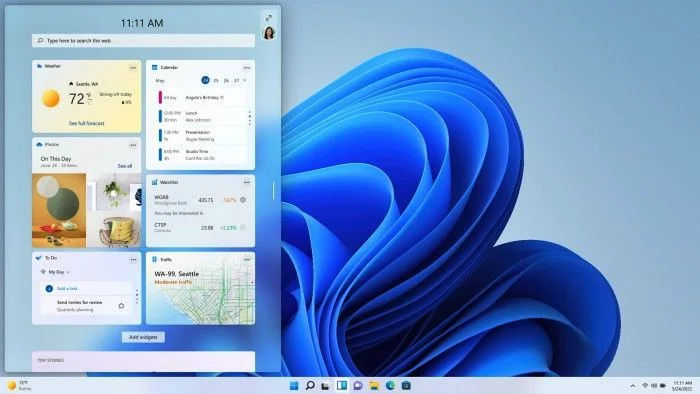 开发人员很快就能为Windows 11开发自己的桌面小工具