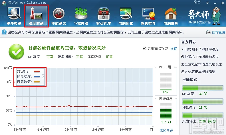 电脑的cpu温度怎样查看？